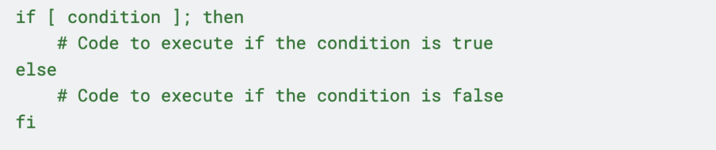 basic syntax in bash if else